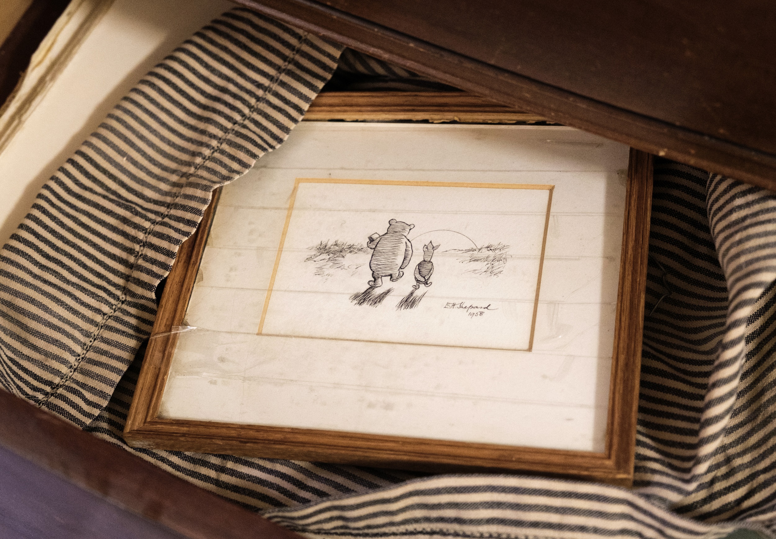 Pooh and Piglet Original Drawing Discovered in Cellar Drawer