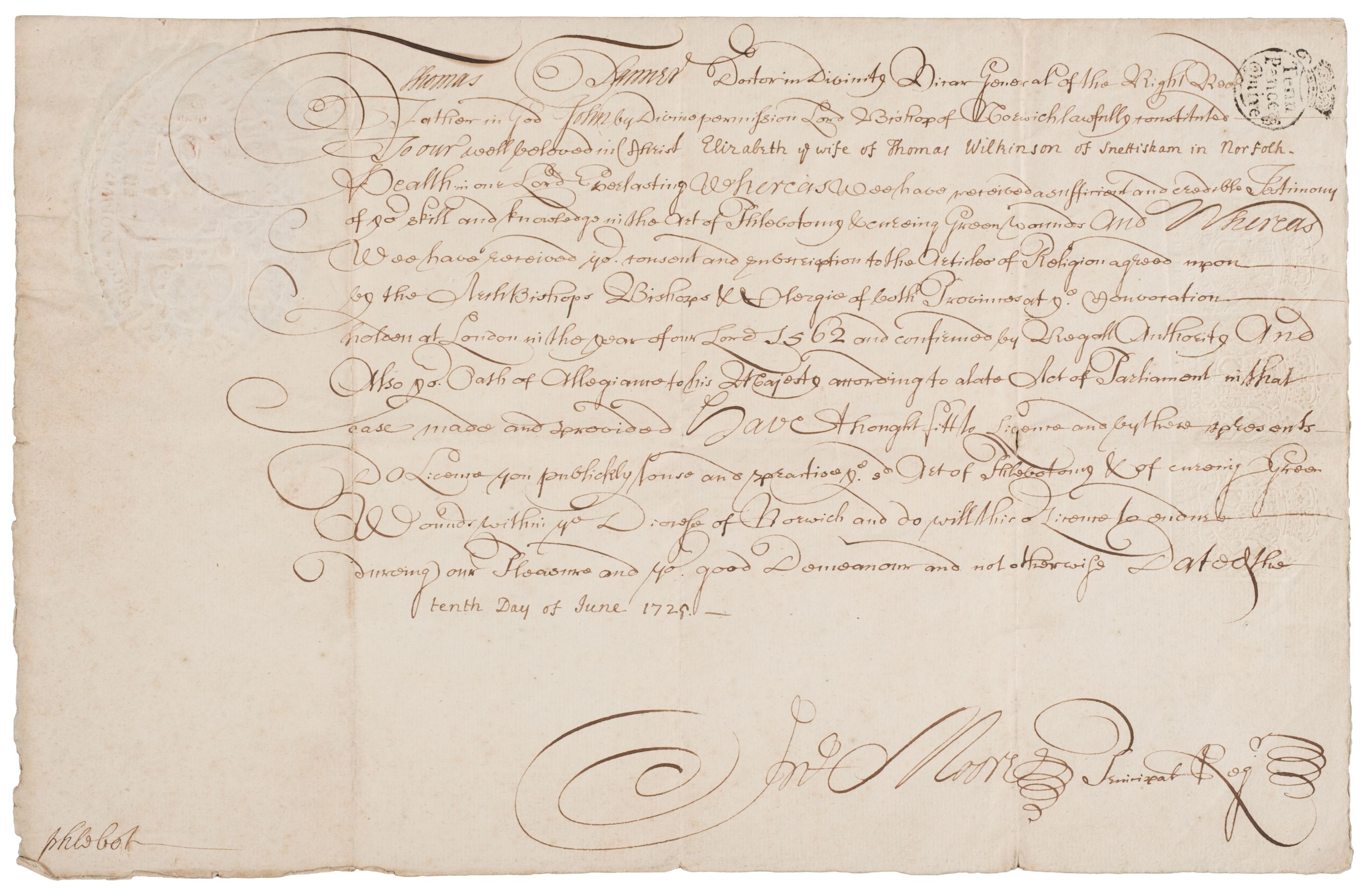 A phlebotomy license.