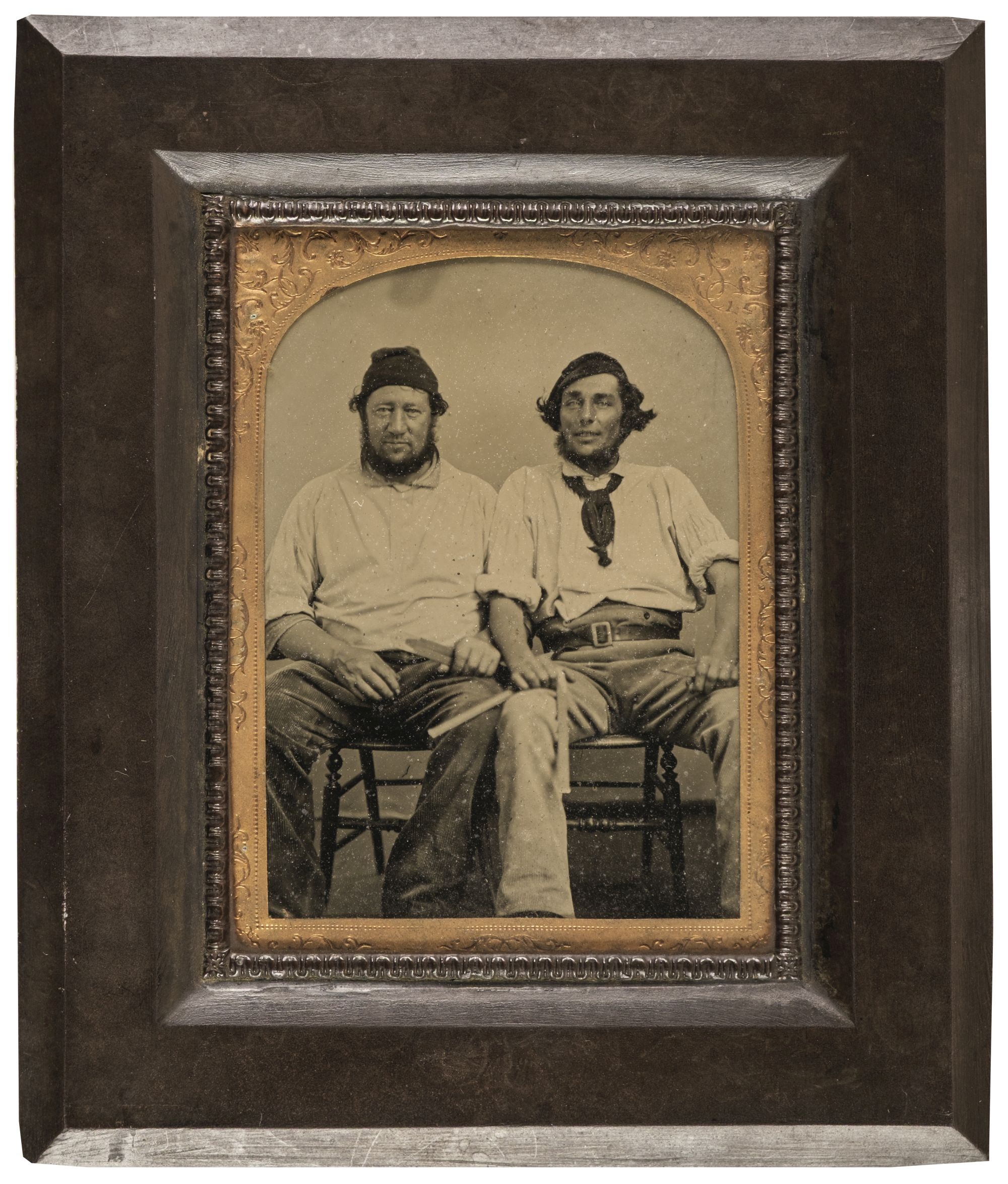 A 19th Century ambrotype showing two slate workers.