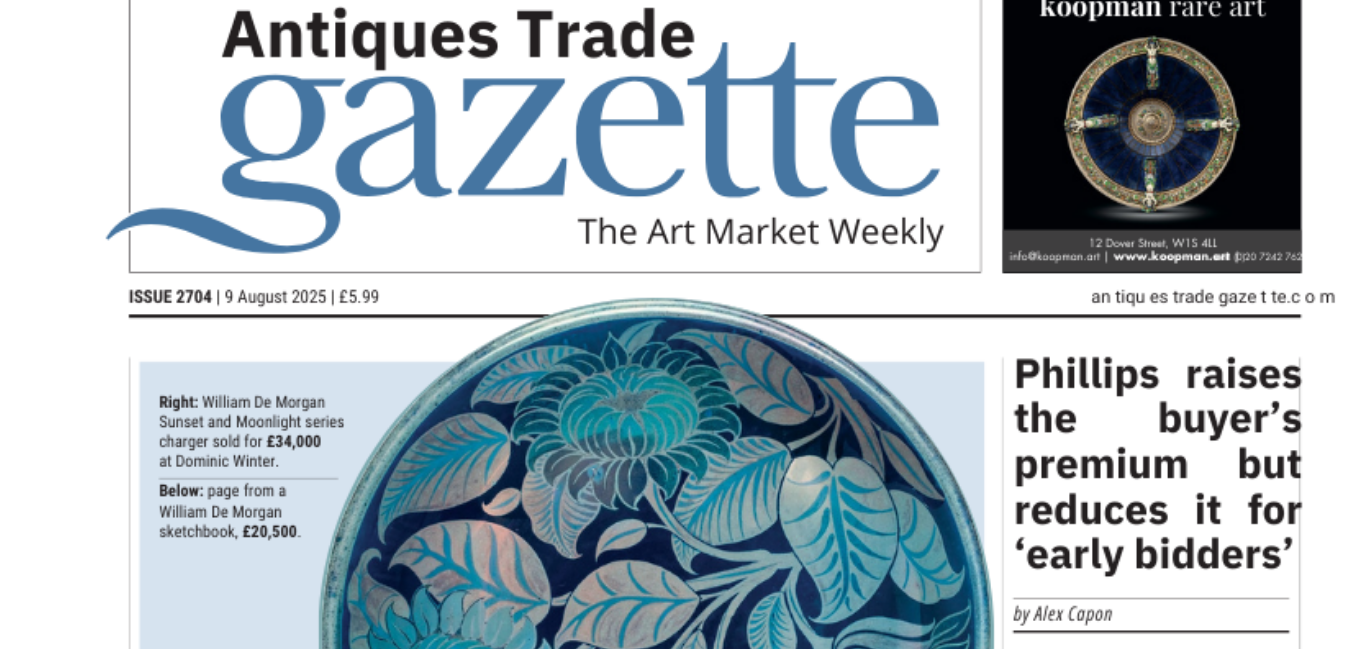 Dominic Winter Auctioneers in the News: Antiques Trade Gazette, De Morgan