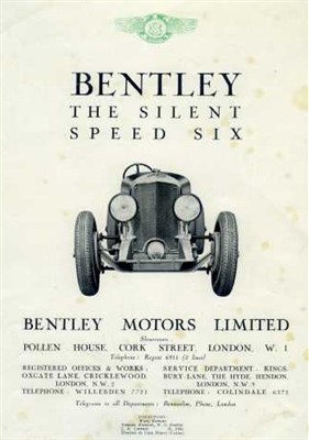 Lot 11 - Bentley Speed Six - 1930.