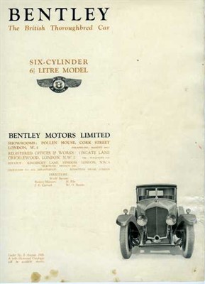 Lot 13 - Bentley - Six Cylinder 6 1/2 Litre Model.
