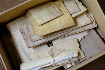 Lot 361 - Vellum deeds and documents.