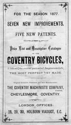 Lot 500 - The Coventry Machinist Company.