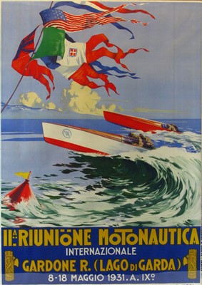 Lot 566 - Riunione Motonautica Internazionale Poster (1931).