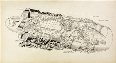 Lot 814 - R. J. Way: Cut-away pen-and-Ink drawing.