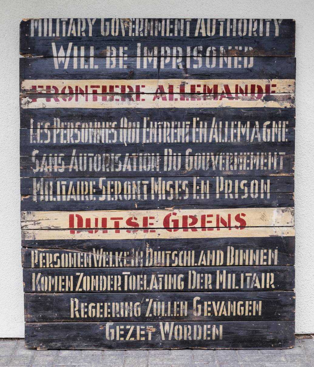 Inner German Border Signs Lot 1006 - WWII - Germany Border Crossing Sign.