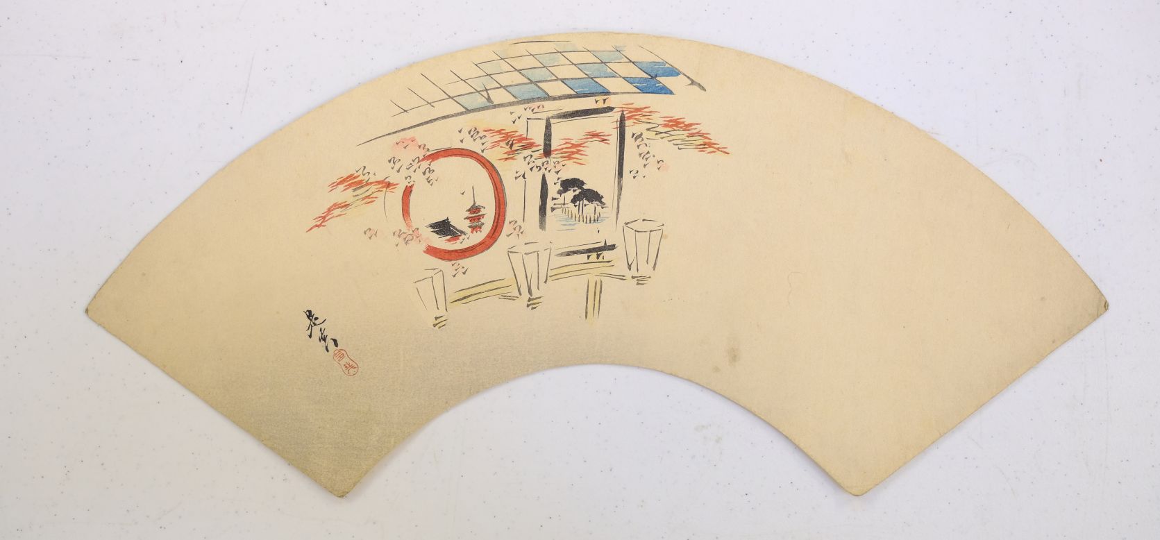 Lot 453 Japanese fan prints.