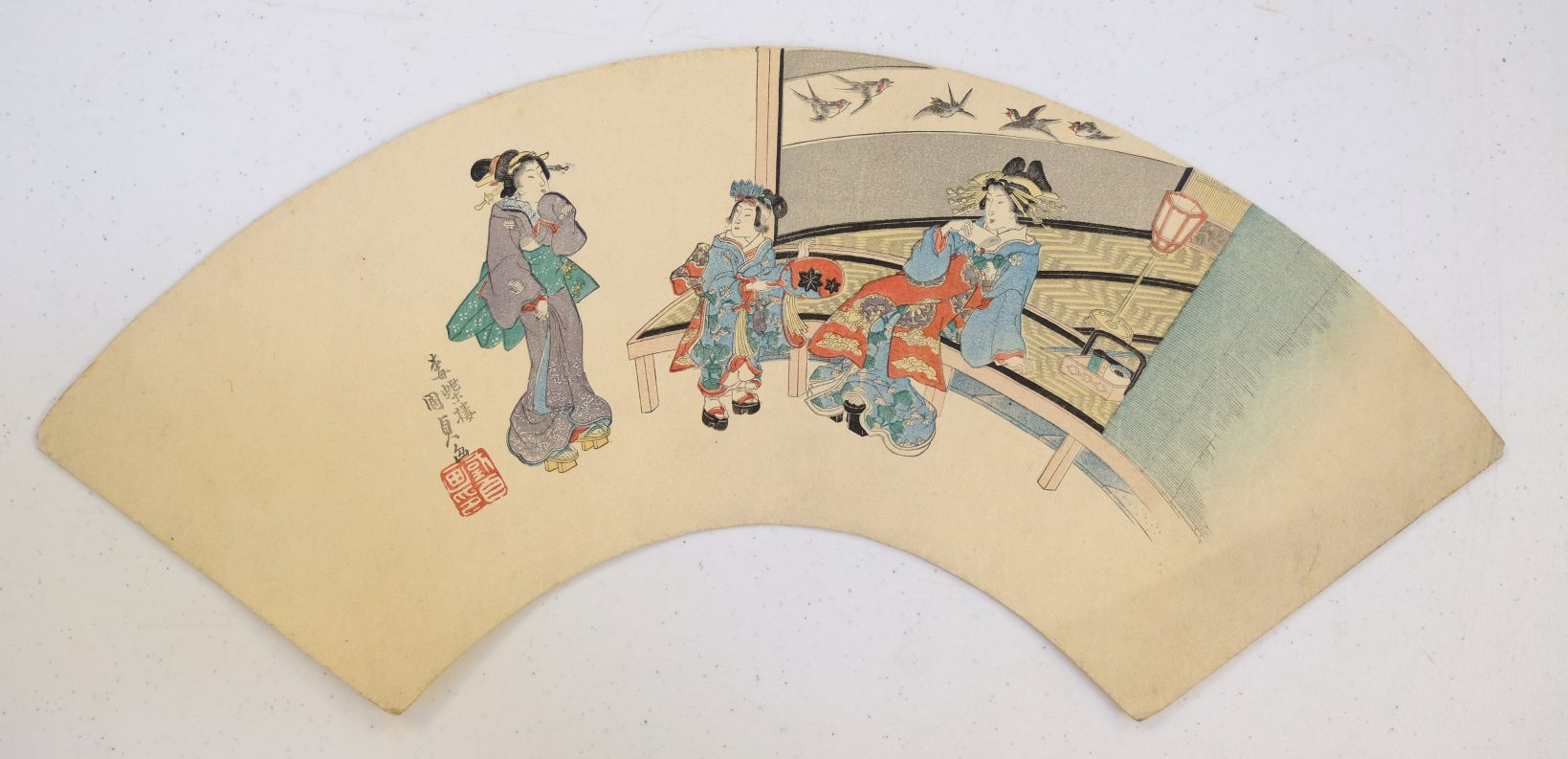 Lot 453 Japanese fan prints.