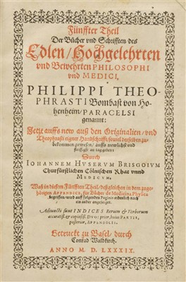 Lot 550 - Paracelsus, Philippus Theophrastus Bombast von Hohenheim