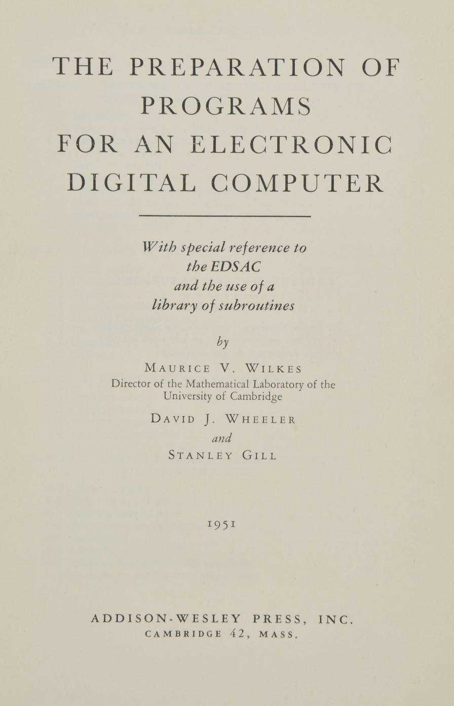 Lot 455 - Wilkes, Maurice V., David J. Wheeler & Stanley Gill
