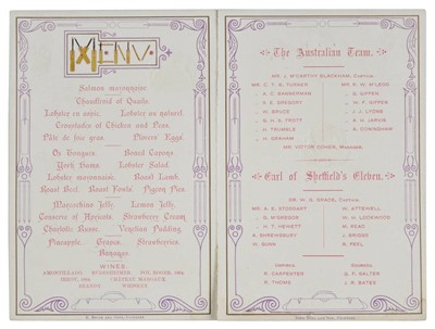 Lot 233 - Cricket Menu.