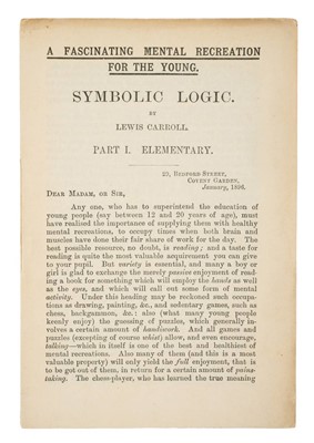 Lot 756 - [Dodgson, Charles Lutwidge, 1832-1898].