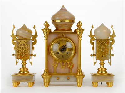 Lot 17 - Clock Garniture.