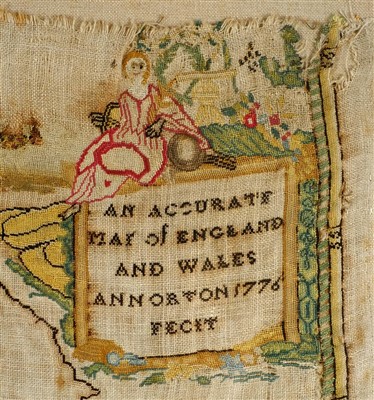 Lot 88 - Embroidered map.