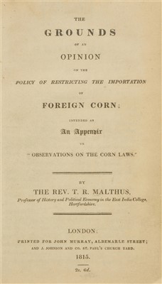 Lot 795 - Malthus, Thomas Robert