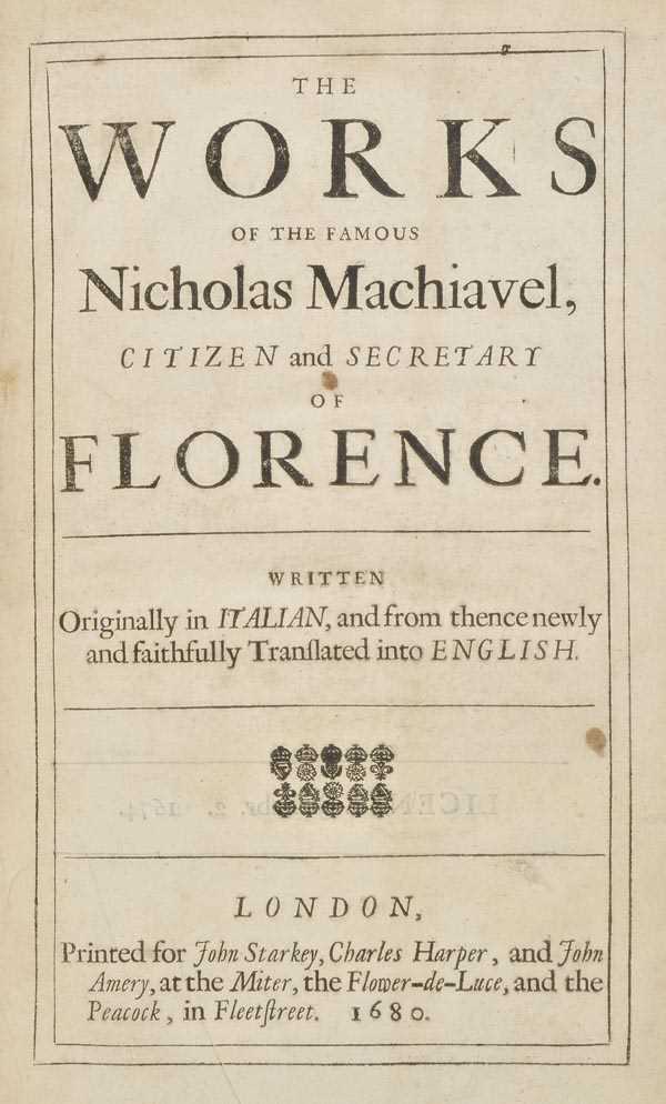 Lot 446 - Machiavelli, Niccolo