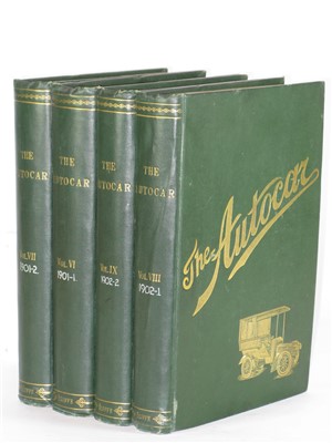 Lot 273 - The Autocar, Volumes VI to IX, January, 1901 to December, 1902.