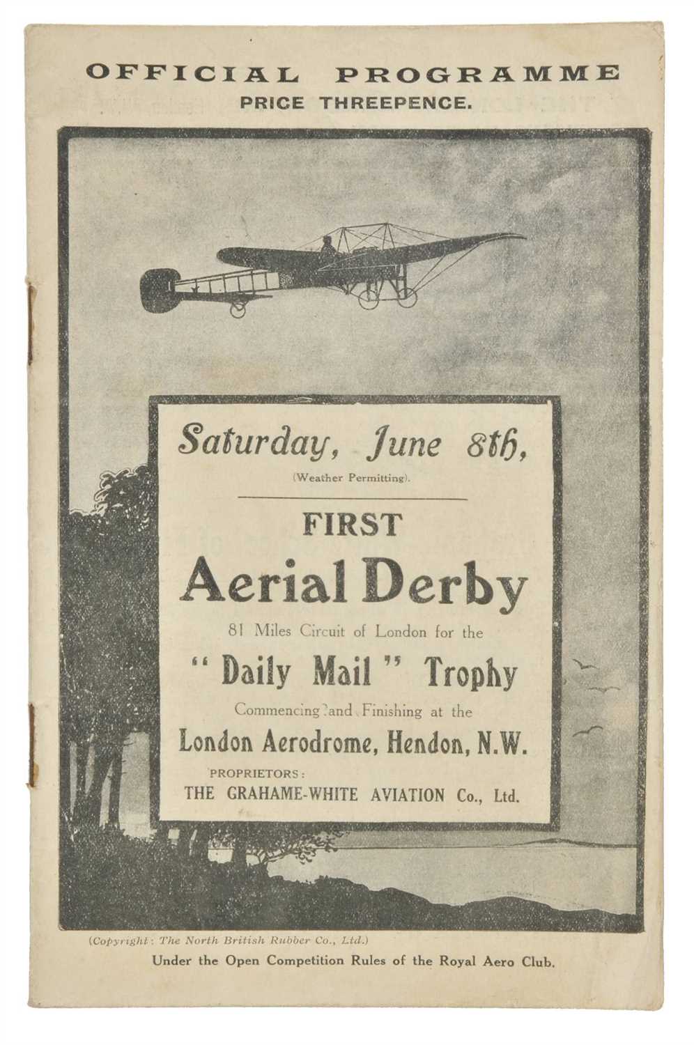 Lot 730 - Aerial Derby 1912.