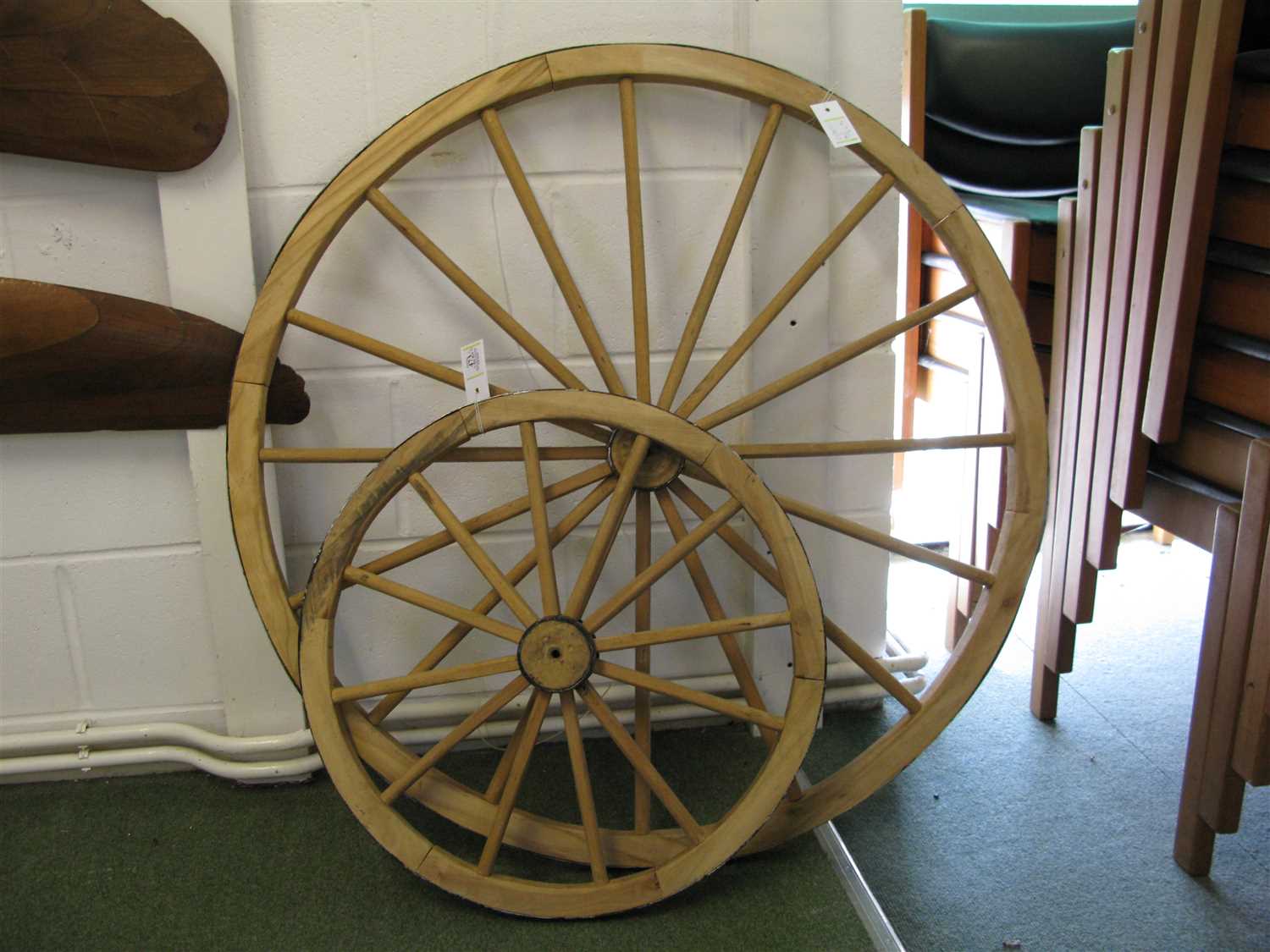 Lot 473 - Two Vélocipède Wheels