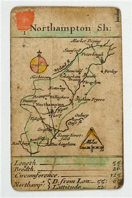 Lot 597 - Robert Morden Miniature Map Playing Cards.