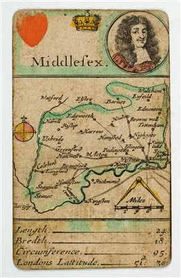 Lot 597 - Robert Morden Miniature Map Playing Cards.