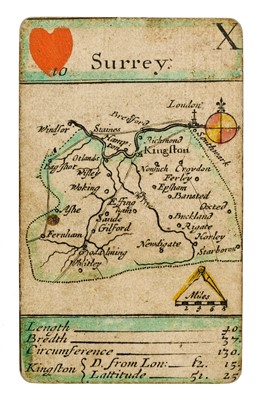 Lot 597 - Robert Morden Miniature Map Playing Cards.