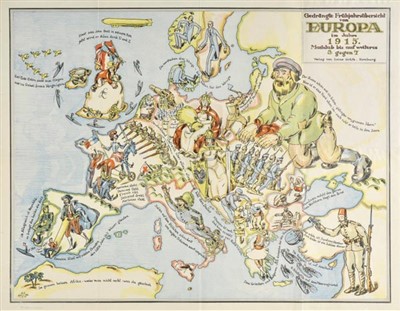 Lot 156 - Satirical map.