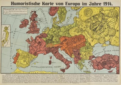 Lot 216 - Satirical map.