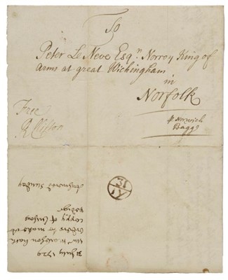 Lot 256 - Le Neve (Peter, 1661-1729) & Abuse of Official Postal Franking.