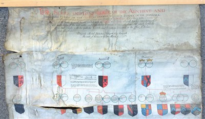 Lot 289 - Philipot Pedigree Roll - Capel Family of Cassiobury House.