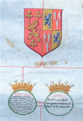 Lot 289 - Philipot Pedigree Roll - Capel Family of Cassiobury House.