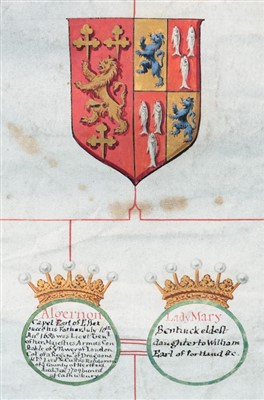 Lot 289 - Philipot Pedigree Roll - Capel Family of Cassiobury House.