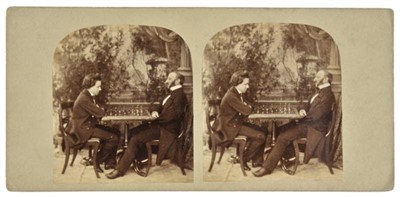 Lot 417 - Stereoview - Chess.