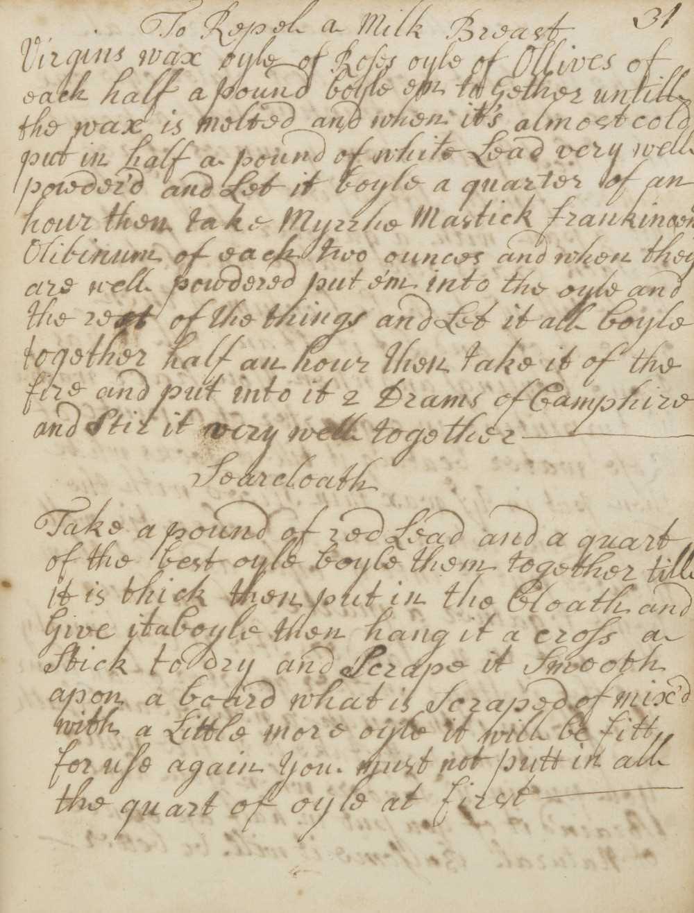 Lot 316 - Cookery Receipts.