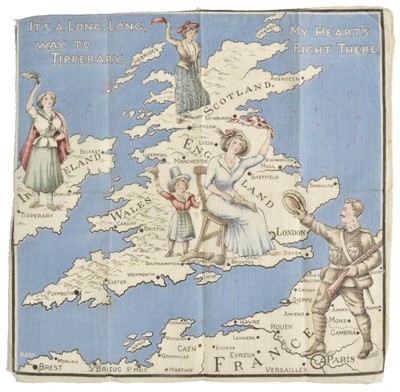 Lot 161 - Propaganda map handkerchiefs.