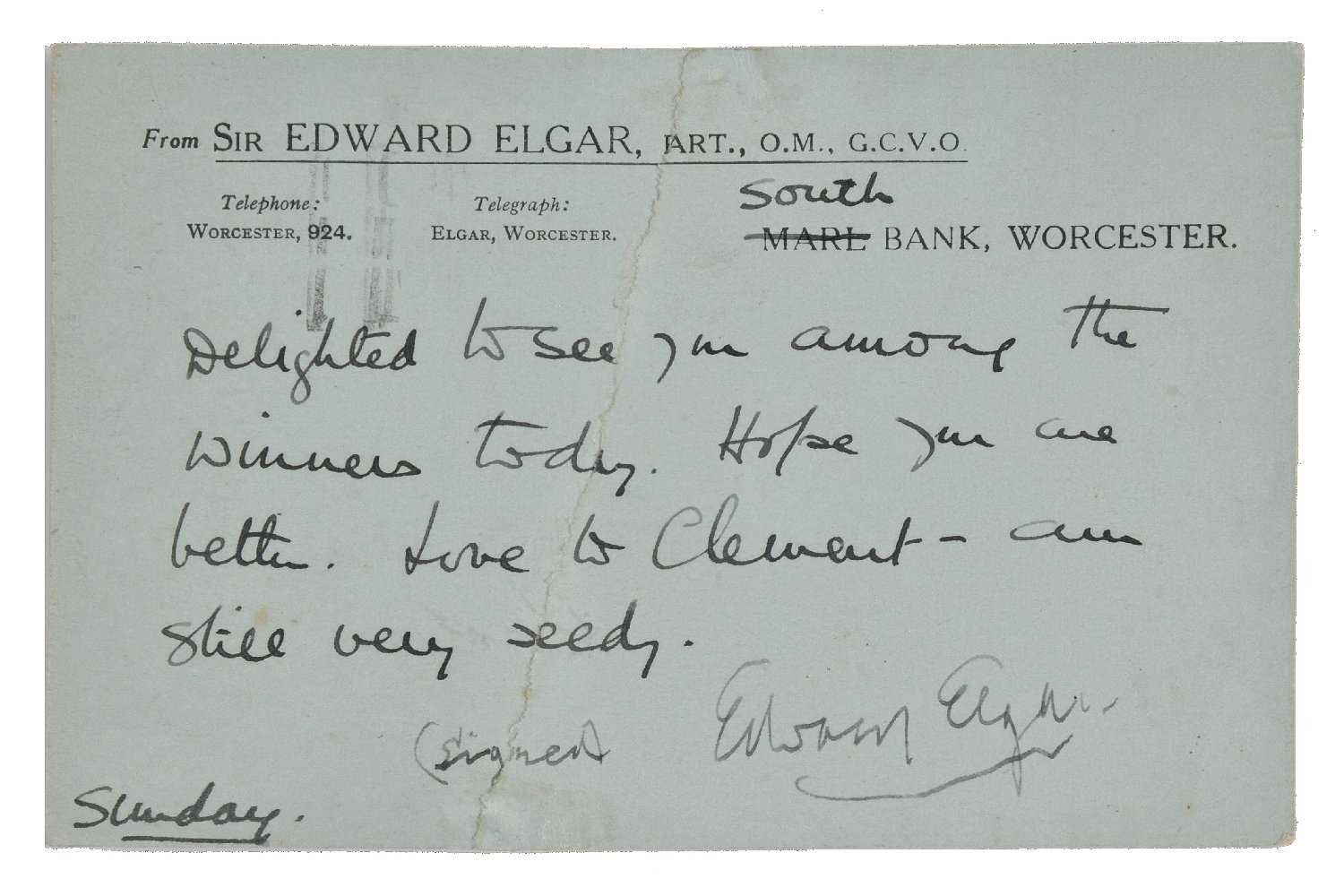 Lot 268 - Elgar, Edward, 1857-1934