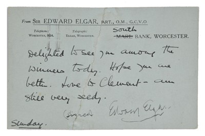 Lot 268 - Elgar, Edward, 1857-1934