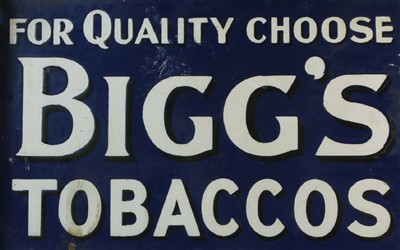 Lot 236 - For Quality Choose Bigg's Tobaccos.