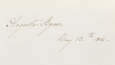 Lot 280 - Leigh, Augusta, née Byron, 1783-1851, Autograph commonplace book, 1802-1821