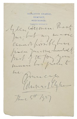 Lot 257 - Elgar, Edward, 1857-1934