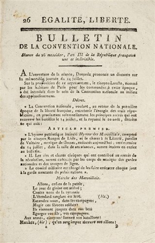 Lot 53 - French Revolution - The Marseillaise.