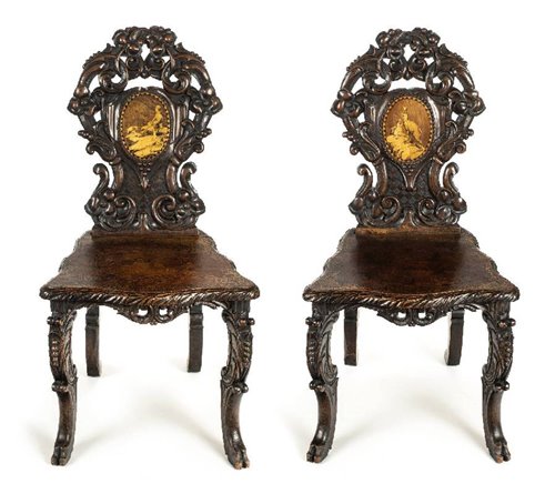 Lot 123 - Hall Chairs.