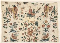 Lot 321 - An early crewelwork panel, late 17th/early 18th century