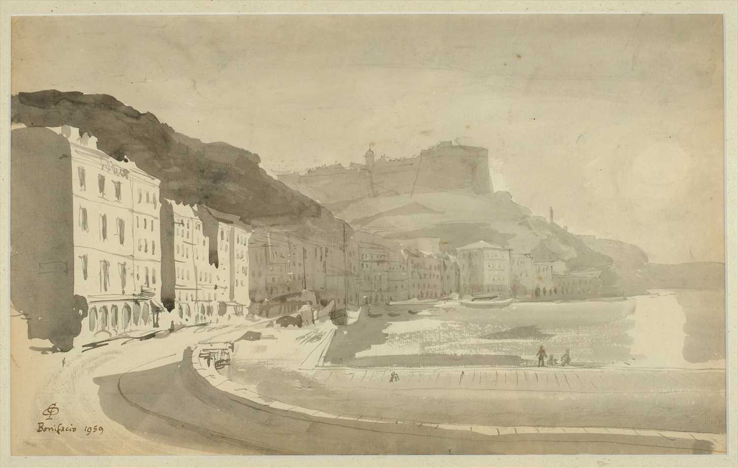 Lot 33 - Corsica. View of Bonifacio, 1959