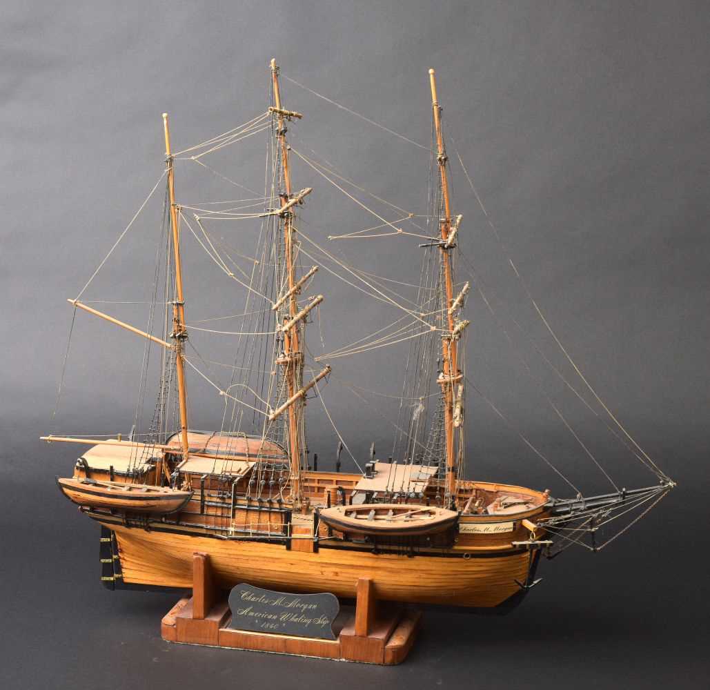 Lot 328 - Model Ship. Wooden scale model of the ship 'Charles M [sic] Morgan'