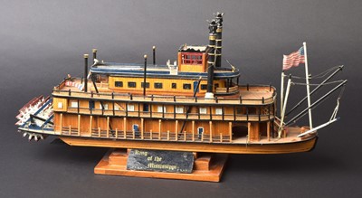 Lot 327 - Model Ship. Wooden scale model of the paddle steamer 'King of the Mississippi'