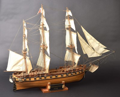 Lot 329 - Model Ship. Wooden scale model of the 'U.S. Constellation 1798'