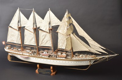 Lot 332 - Model Ship. Wooden scale model ship of 'Juan Sebastian Elcano'