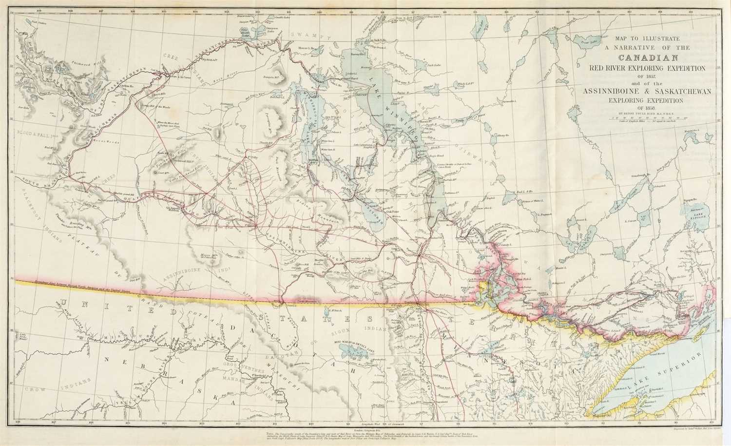 Lot 383 - Hind (Henry Youle). Narrative of the Canadian Red River Exploring Expedition, 1860